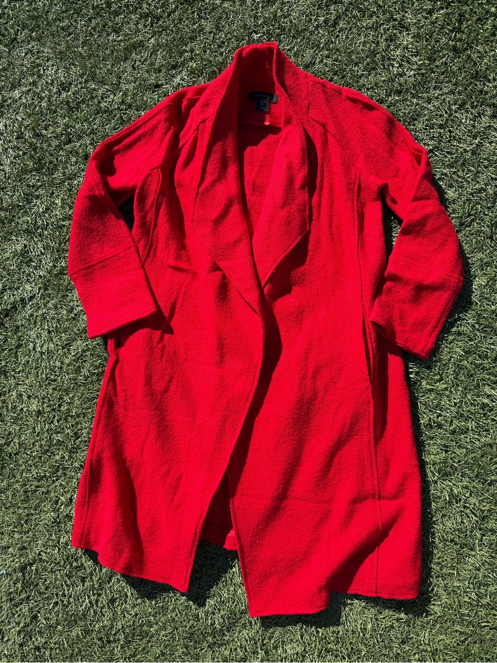 ✨ Tahari red open-front outerwear coat